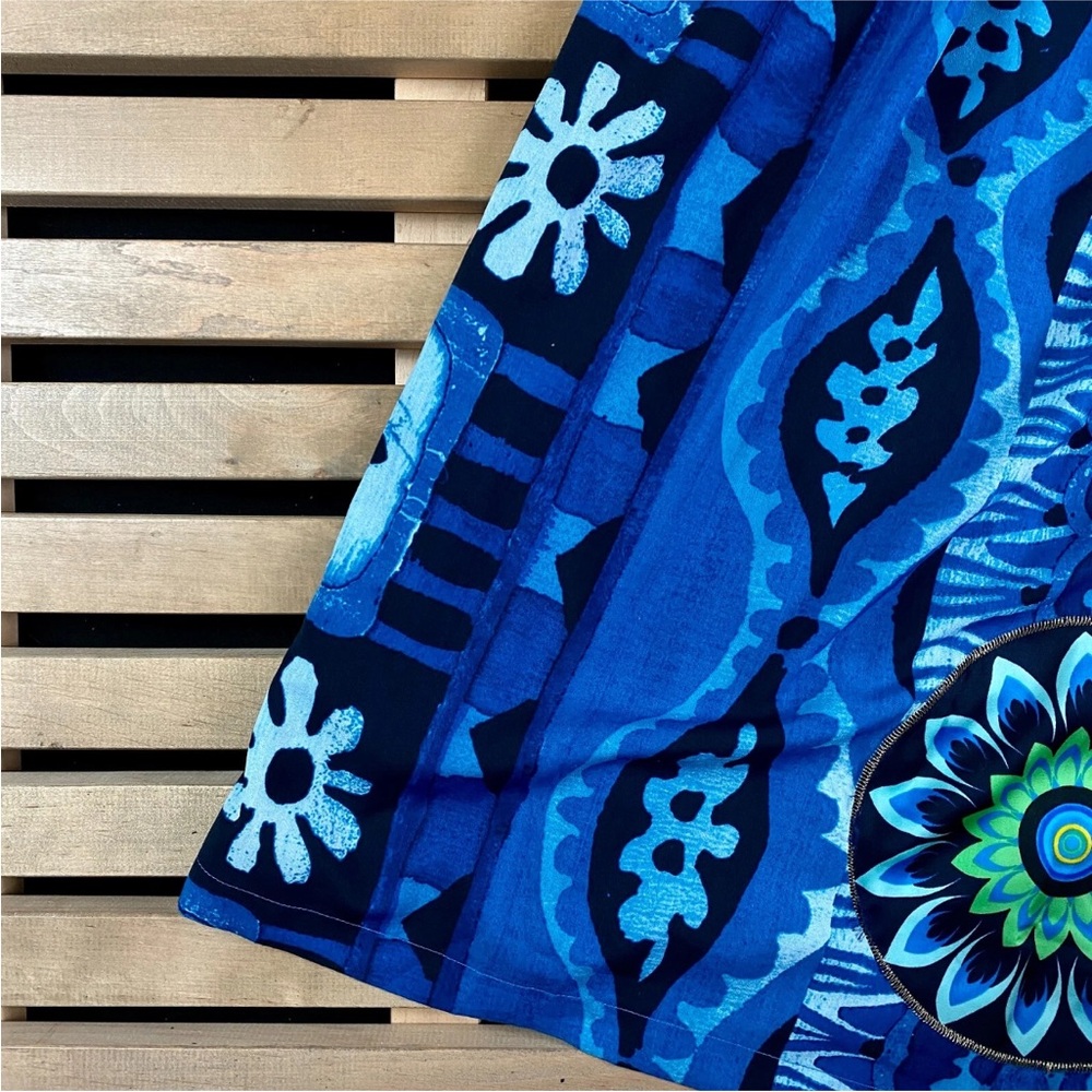 Desigual Blue Vibrant Print Women's Magic Floaty Dress Size 38 Small - Picture 8 of 12